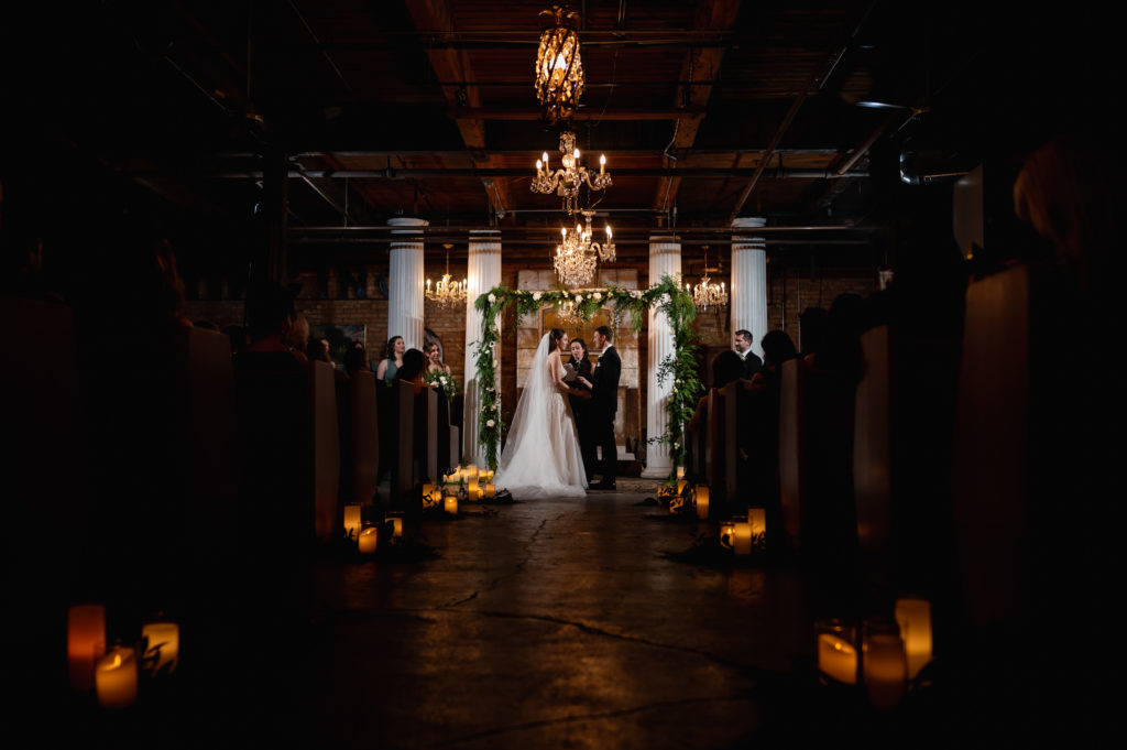 A couple gets married at Salvage One in Chicago, IL
